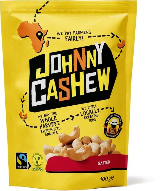 Johnny Cashew Gebrand Gezouten (100 gr)