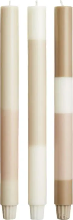Originalhome Gelaagde Kalksteenkaarsen (3 stuks) - Offwhite