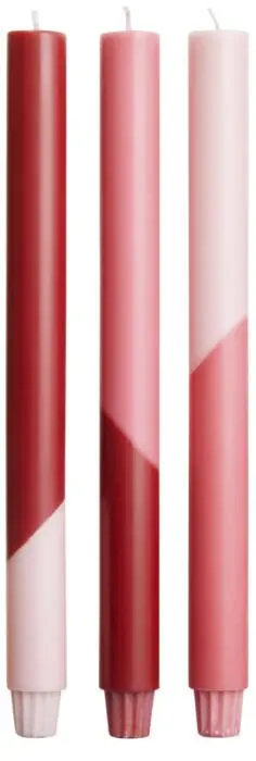 Originalhome Eden Diagonale Kaarsen (3 stuks) - Rood