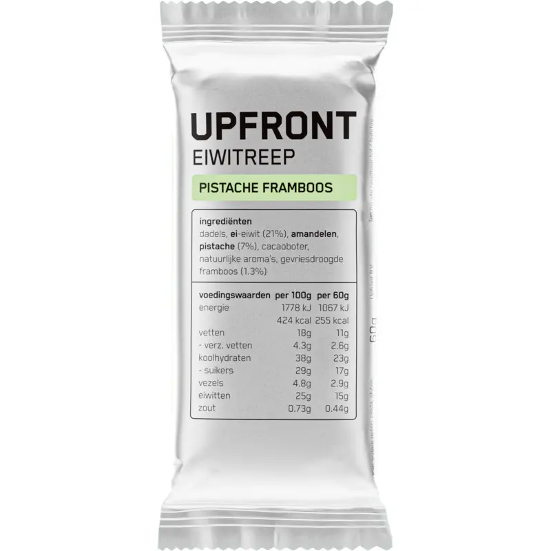 Upfront Eiwitreep Pistache Framboos (60 gr)