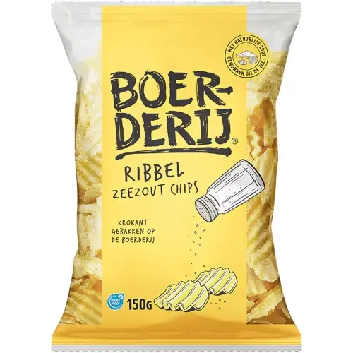 Boerderij Chips Ribbel en Zeezout (150 gr)