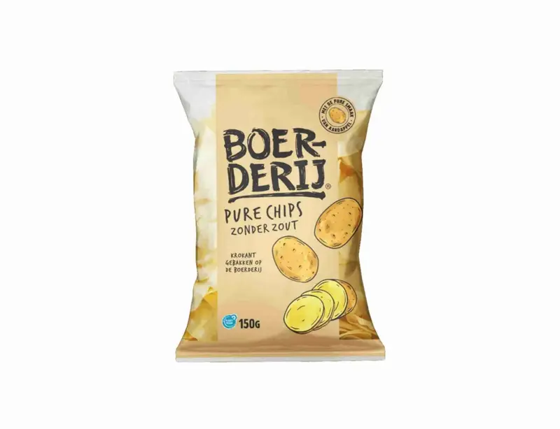 Boerderij Chips Puur Zonder Zout  (150 gr)